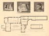 CROSBY HALL. Bishopsgate, now Cheyne Walk, Chelsea. Vaults plan & views 1834 map