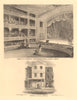 ASTLEY'S AMPHITHEATRE, Westminster Bridge Road, Lambeth. Interior & front 1834