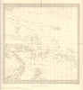 AUSTRALASIA POLYNESIA PACIFIC OCEAN. On Gnomonic Projection. SDUK 1844 old map