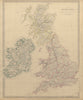 BRITISH ISLES. United Kingdom & Ireland. Counties towns rivers. SDUK 1844 map
