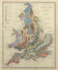 ENGLAND & WALES. Geological Map.Original hand colour.Depositary rocks.SDUK 1844