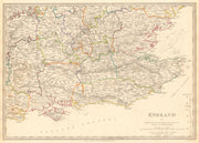 ENGLAND SE. Middx Kent Sussex Surrey Hants Berks Essex Herts. SDUK 1844 map