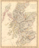 SCOTLAND. General map showing castles & kirks. SDUK 1844 old antique chart