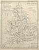 ANCIENT BRITAIN. England & Wales. Roman road town names. Ptolemy SDUK 1844 map
