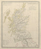 ANCIENT BRITAIN.Caledonia-Scotland.Roman road town names.Ptolemy.SDUK 1844 map