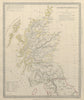 ANCIENT BRITAIN.Caledonia-Scotland.Roman road town names.Ptolemy.SDUK 1844 map