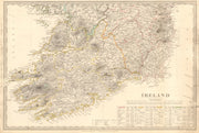 IRELAND.South Sheet. Population by counties & towns. Churches. SDUK 1844 map