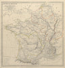 ANCIENT ROMAN FRANCE GAUL. Gallia Transalpina. Roman names roads.SDUK 1844 map