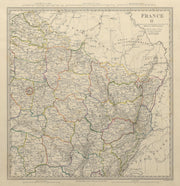 FRANCE N EAST. Champagne Alsace Lorraine Picardie Bourgogne Nord.SDUK 1844 map