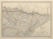 SPAIN NORTH EAST.Cataluna Aragon Soria Navarra Bizcaya Guipozcoa.SDUK 1844 map
