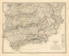 SPAIN SOUTH.Sevilla Granada Cordoba Jaen Murcia Valencia Toledo.SDUK 1844 map