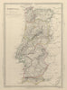 PORTUGAL. Provinces.Algarve Alentejo Estremadura Beira etc. SDUK 1844 old map