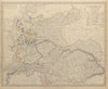 GERMANY. General Map. Hungary. Population table. SDUK 1844 old antique