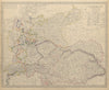GERMANY. General Map. Hungary. Population table. SDUK 1844 old antique