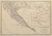 CROATIA. Dalmatia Slavonia Illyria Istria. Index map Austrian empire SDUK 1844