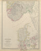 SCANDINAVIA. Denmark and Southern Norway (Norge) . SDUK 1844 old antique map