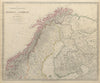 SCANDINAVIA.Northern Sweden and Norway. Finland & part of Russia.SDUK 1844 map