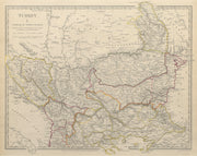 BALKANS. Northern Ottoman provinces. Wallachia Bulgaria Albania. SDUK 1844 map