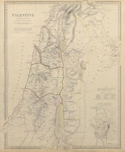 PALESTINE. in the time of Our Saviour Jesus; Ancient Jerusalem. SDUK 1844 map