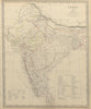 INDIA. Index Map. Lists British French Portuguese Danish states. SDUK 1844