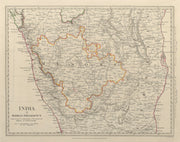 INDIA SOUTH.Madras (Chennai) Presidency & Mysore.Canara Carnatic.SDUK 1844 map