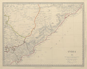 INDIA. Cicars; Mouths of the Godavery. Berar; Hyderabad. Orissa. SDUK 1844 map