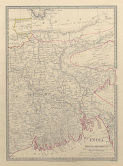 BENGAL BANGLADESH. Chittagong (Chotogram) Sikim Sikkim Bhutan. SDUK 1844 map