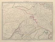 RAJASTHAN. India. Delhi Jaipur Marwar Bikaner Mewar Bundelkhand. SDUK 1844 map