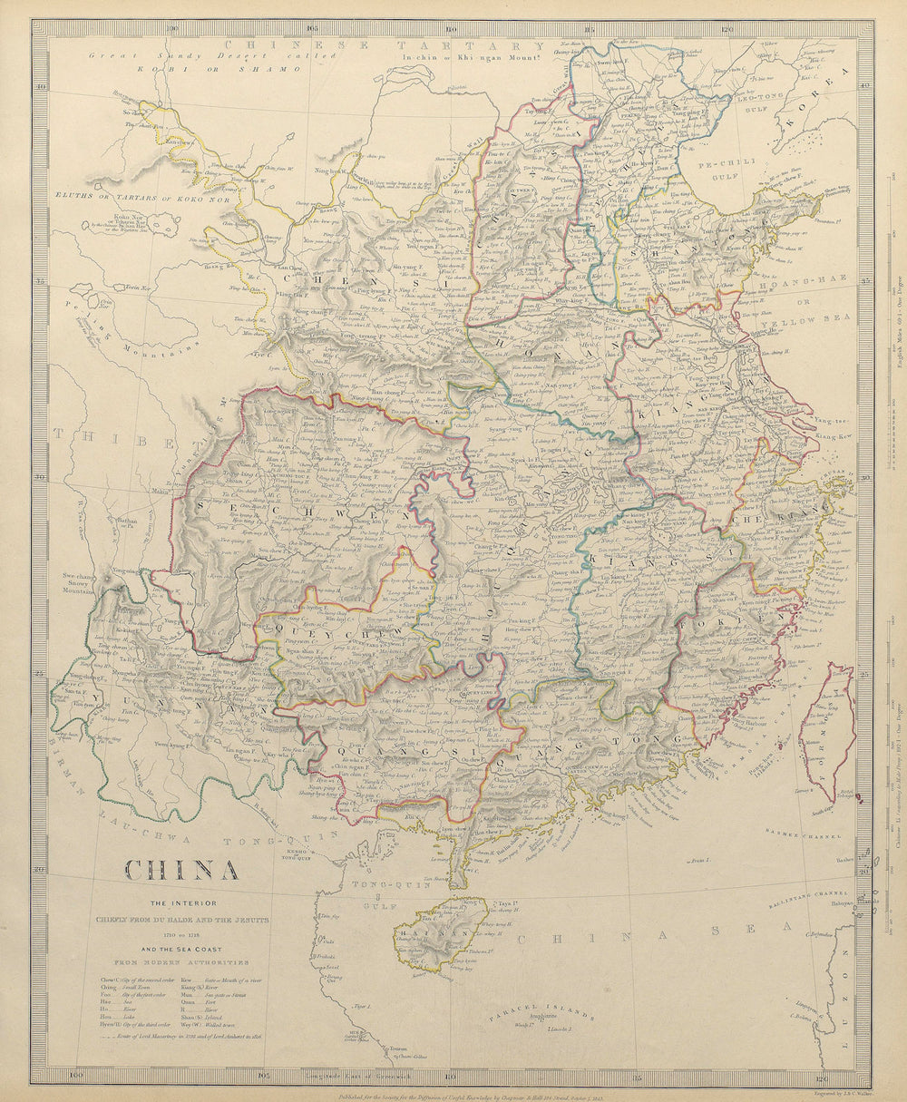 CHINA.From Du Halde Jesuits McCartney Kyaikkami. Formosa Taiwan.SDUK 1844 map