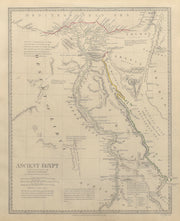 ANCIENT EGYPT. Nile Valley. Original outline colour. SDUK 1844 old antique map