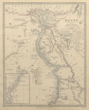 EGYPT. Nile valley. Original outline colour. SDUK 1844 old antique map chart