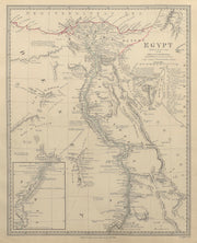 EGYPT. Nile valley. Original outline colour. SDUK 1844 old antique map chart