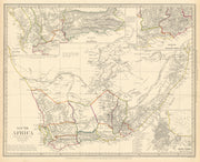 SOUTH AFRICA. Cape Town plan. Graham Town. District of George. SDUK 1844 map