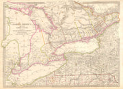 GREAT LAKES.Upper Canada districts <1849.Lake Huron Erie Ontario.SDUK 1844 map