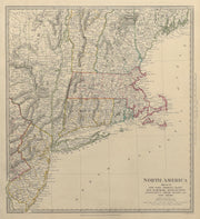 USA.New York Maine Massachusetts Connecticut New Jersey NH RI VT.SDUK 1844 map