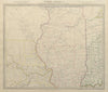 USA. Missouri Illinois Indiana. Indian tribes villages borders. SDUK 1844 map