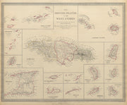 BRITISH WEST INDIES. Jamaica Antilles Virgin Cayman Islands. SDUK 1844 old map