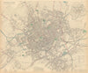 BIRMINGHAM. Antique town city map plan. Inset environs of Birmingham. SDUK 1844