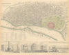 CALCUTTA KOLKATA. Antique town city map plan.Govt House.Esplanade Row.SDUK 1844