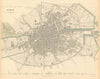DUBLIN. Antique town city map plan. Key buildings profiles. SDUK 1844 old