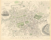 EDINBURGH. Antique town city map plan. Key buildings profiles. SDUK 1844