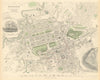EDINBURGH. Antique town city map plan. Key buildings profiles. SDUK 1844