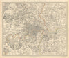 LONDON & ENVIRONS. Middlesex Kent Essex Surrey.  Coloured. SDUK 1844 old map