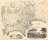NAPLES NAPOLI. Antique town city map plan & view. Castello St Elmo. SDUK 1844