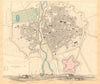 PARMA. Antique town city map plan & panorama. Parme. SDUK 1844 old