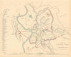 ANCIENT ROME ROMA. Antique town city map plan.Original hand colouring.SDUK 1844