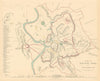 ANCIENT ROME ROMA. Antique town city map plan.Original hand colouring.SDUK 1844