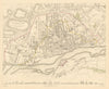 WARSAW WARSZAWA. Antique town city map plan. Building profiles.Colour.SDUK 1844