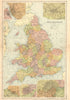 ENGLAND & WALES. Liverpool Manchester Bristol Birmingham London. BACON 1904 map