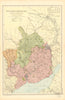 MONMOUTHSHIRE AND THE RIVER WYE. Constituencies,boroughs & parks.BACON 1904 map